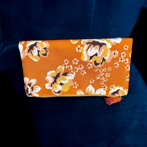 Rachel Pally Handbags - Anthropologie RACHEL PALLY Floral Print Faux Leather Fold Over Clutch, Orange